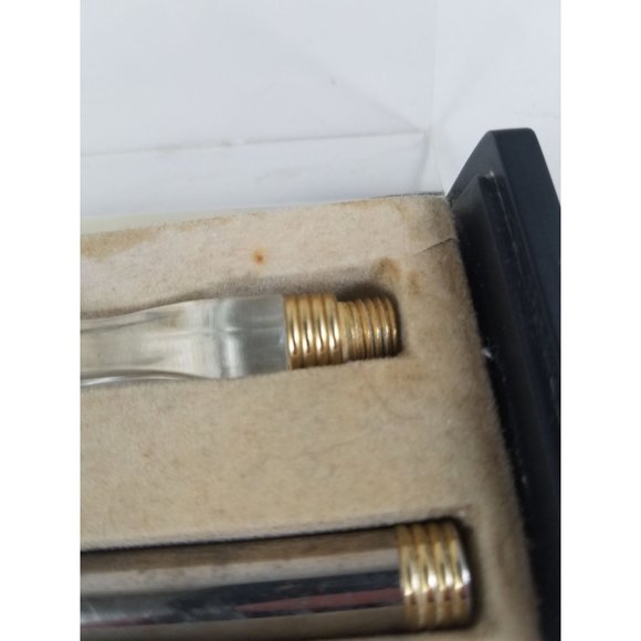 Rare Vintage Trazor Travel Razor 3 Pc Set Shaver Toothbrush Screw On Handle 50s - Picture 10 of 10